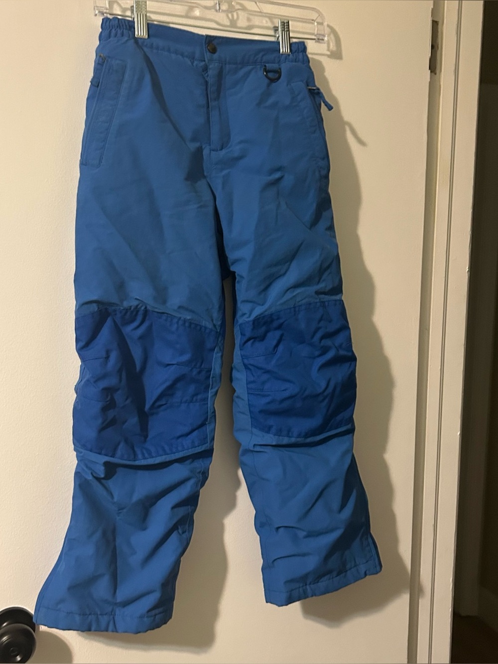 Lands End Kids Grow-A-Longs Blue Snow Pants Insulated Winter Ski 10-12 L